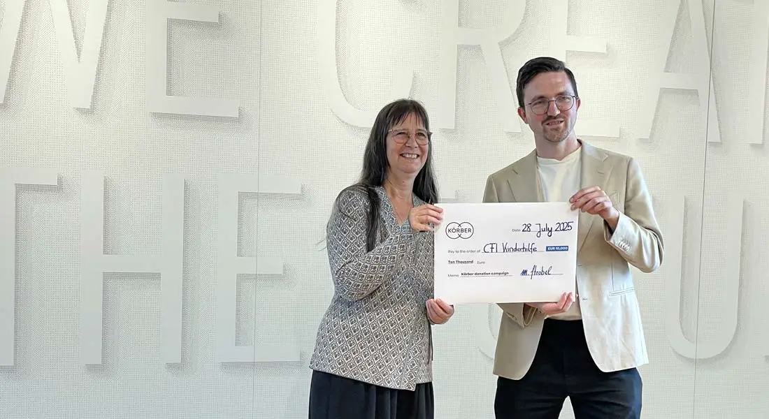 Körber Spendenaktion, Scheckübergabe